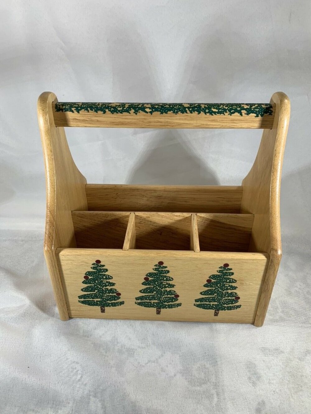 Furio Wood Flatware Napkin Caddy 9" Christmas Tree Winsome Wood Beechwood - Picture 2 of 8